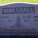 Henry's grave marker in Lake of the Woods Cemetery, Kenora, Ontario